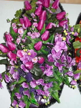 Венок фиолетовый 1,2 м розы